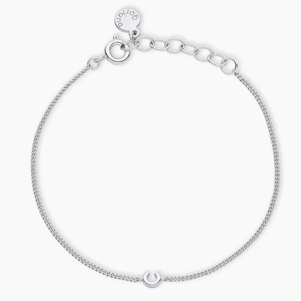 Delicate Silver Gorjana Wilder Bracelet with “C” charm